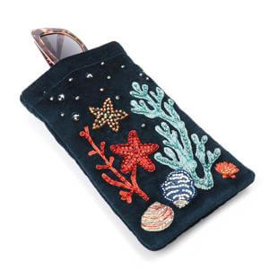 Peace of Mind Velvet Embroidered Glasses Case